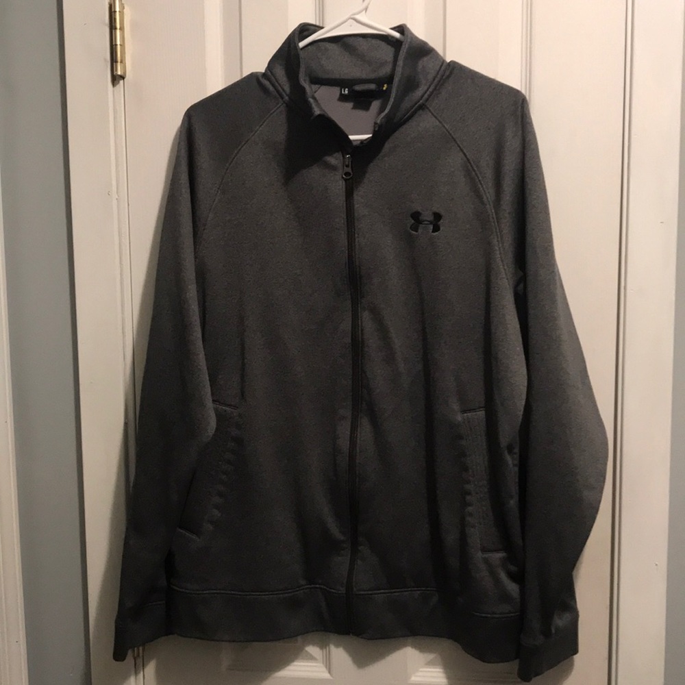 Under Armour Mens Gray Full Zip Jacket Sz L